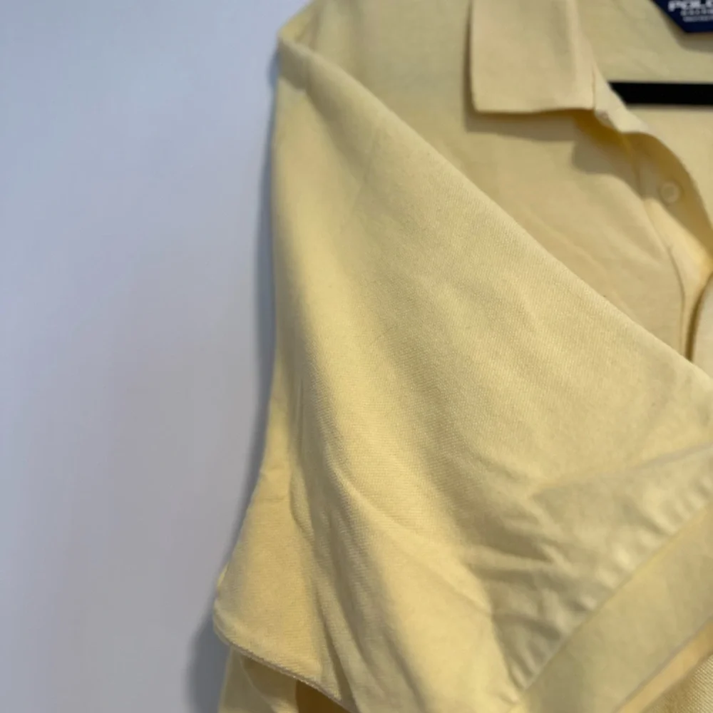 POLO GOLF RALPH LAUREN XXL Pique Pale Yellow Cotton Polo Short Sleeve Shirt.
